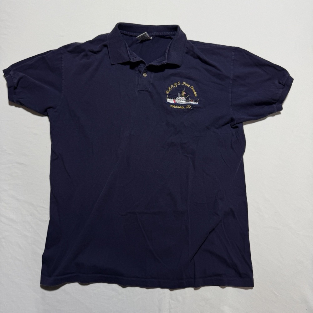 USCGC Point Countess Nokomis FL Embroidered Polo Shirt XL Anvil Made in USA